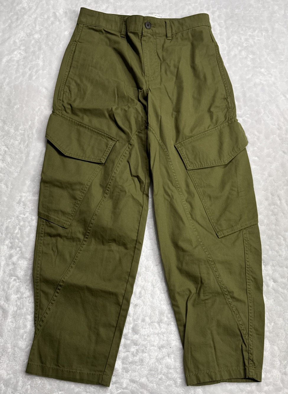 Madewell The Barrel-Leg Utility Pant in Garment-Dyed Twill Desert Olive Womens 0